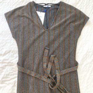 ZARA Glitter Striped Midi Dress - S